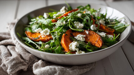 Herbstlicher Kürbis-Rucola-Salat mit Feta 