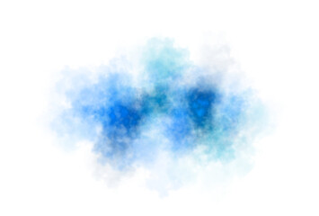 Soft transparent neon blue cloud with glowing blue center and diffuse edges on transparent background for abstract design.