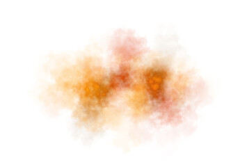 Soft transparent cloud with warm orange and red hues on transparent background for abstract artistic design