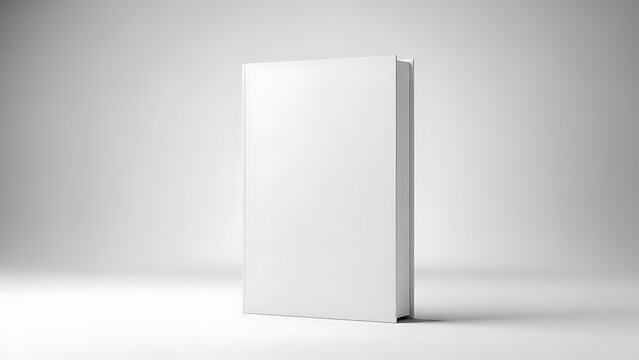 Blank white book mockup, customizable empty cover design template.