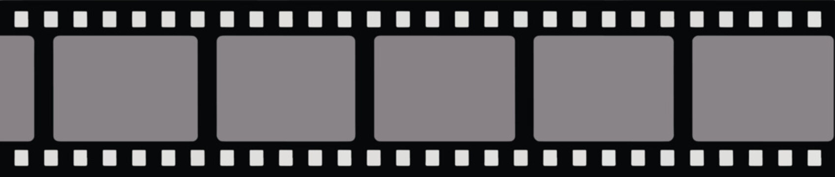 film strip Blank gray with perforations on white background