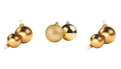 Minimalist Gold Christmas Ornament Pairs &ndash; Elegant Holiday Baubles on Transparent Background Illustration Vector. Minimalist gold bauble pairs for elegant Christmas layouts. Clean premium ornaments 