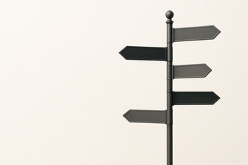 A blank direction indicator with five arrows. Space for text.