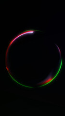 Neon red and green glowing orb in vertical futuristic mobile wallpaper style. Smooth gradient energy circle on dark sci-tech background.