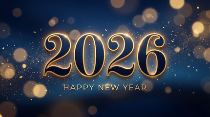 Happy New Year 2026 Greeting Card