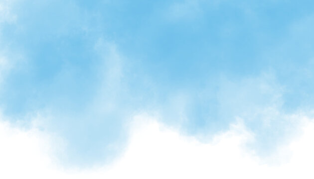 Gentle sky blue to white gradient on transparent background, versatile design element isolated on transparent background