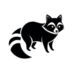 Raccoon North America Black Silhouette Vector Illustration