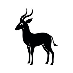Sitatunga Black Silhouette Vector Illustration