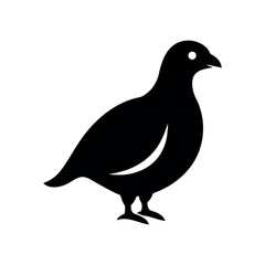 Snow Partridge Black Silhouette Vector Illustration