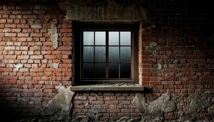 Brick Wall with Empty Window Opening