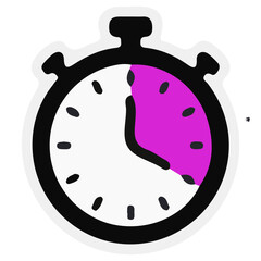 Stopwatch Timer Icon in Modern Colorful Outline Style