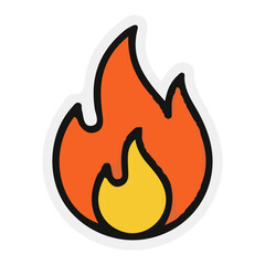 Fire Flame Icon in Modern Colorful Outline Style