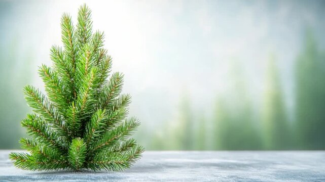 Evergreen Beauty: A solitary, verdant evergreen tree stands proudly against a backdrop, representing the serenity of nature.