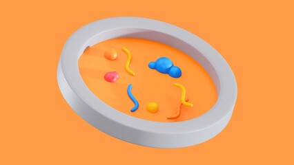 Genetics DNA Helix 3D Render with Scientific Molecular Structure Background - 1