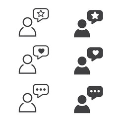 Speech bubbles, icon, vector, flat design.