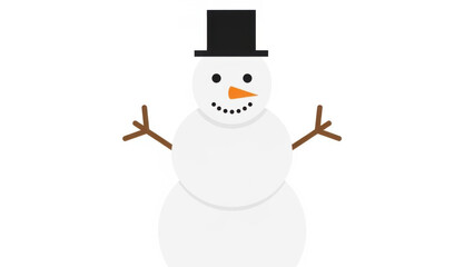 Cartoon Snowman with hat with isolated on white background.