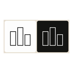 Graph  icon in simple outline style, shown in black on white and white on dark.