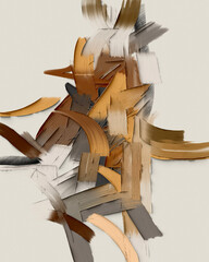 Contemporary abstract painting with bold lines and geometric shapes, perfect for adding a modern touch to spaces that need a stylish and artistic focal point