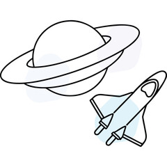 Planet and Space Shuttle Icon