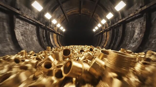 Downward velocity increases as falling brass fittings tumbles speed