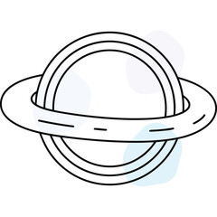 Fototapeta premium Simple Ringed Planet Icon Drawing