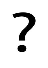 question mark on white