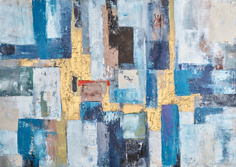 Naklejka premium Bold and expressive abstract art with contrasting colors and striking lines, perfect for modern and vibrant interiors