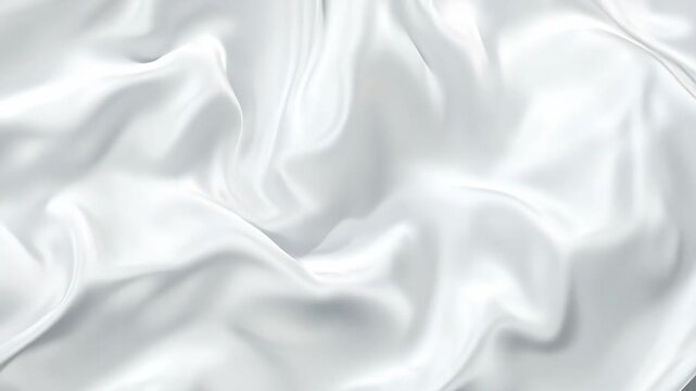 Aerial view of smooth, flowing white silk fabric, capturing its elegant texture and fluidity. Ideal for a video background or luxury design projects. Live desktop wallpaper.