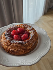 chocolate cake with raspberries