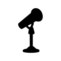 Microphone on a stand black silhouette vector symbol icon Vector, illustration