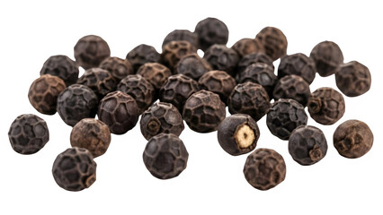 Obraz premium Black pepper grains isolated on white background.