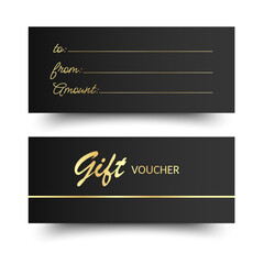 Elegant Gift Voucher Sale with Golden Simple design. Design for invitation, certificate, gift coupon, ticket or voucher