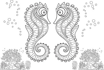 Seahorses Symmetrical design
