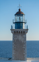 vertical view of the Lighthouse at Cape Tainaron, the Southernmost Point of Mainland Greece