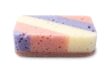 One colorful kitchen sponge isolated on white