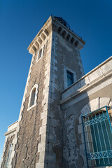 vertical view of the Lighthouse at Cape Tainaron, the Southernmost Point of Mainland Greece