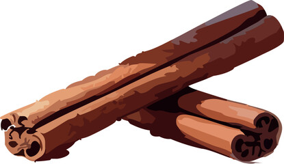 Two warm-toned cinnamon sticks lie crossed together, showcasing their rich brown texture and aromatic, rustic appearance.
