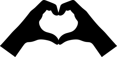 Fototapeta premium Hands forming heart shape, symbolizing love and connection in a simple design