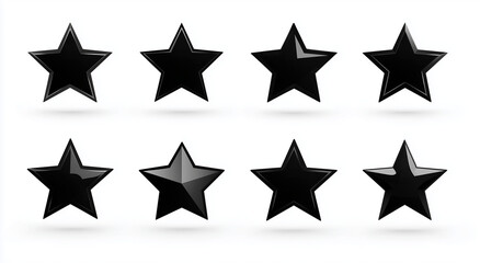 Star Icons Set Isolated on White