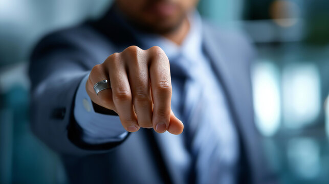 Professional selecting reject button on digital interface faceless businessman defocused background candidate disqualification symbolism human resource decision making - Powered by Adobe