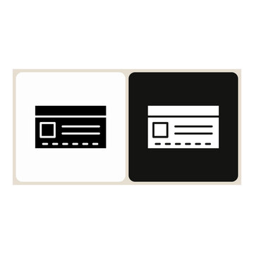 Credit Card  icon in simple outline style, shown in black on white and white on dark.