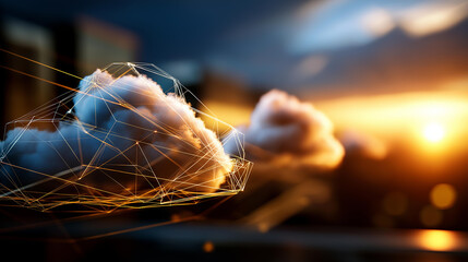 Smart cloud management system using intelligent energy balancing defocused technology background automated resource optimization digital infrastructure control efficient