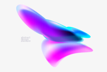 Iridescent fluid bubbles on white background. 3D vector design elements.