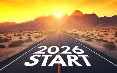 traffic on highway at sunset year 2026 start