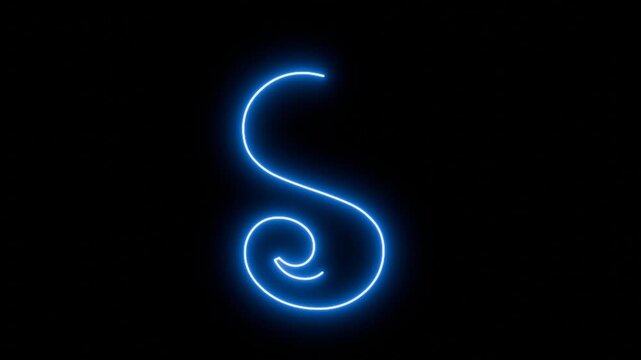 Neon Light Trail Drawing Letter S
