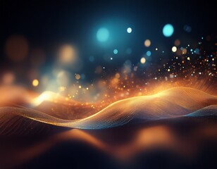 floating particles background with soft light trails and bokeh