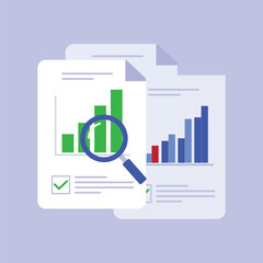 Business Report Analytics Chart Vector Illustration