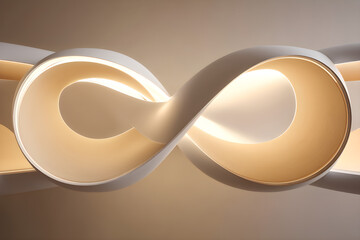 Elegant infinity symbol illuminated with warm light, representing endless possibilities and continuity.