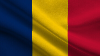 Fototapeta premium National flag of Romania waving gently in the wind representing sovereignty and unity