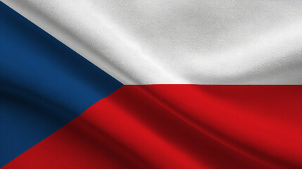 Czech Republic flag waving proudly, symbolizing national sovereignty and unity